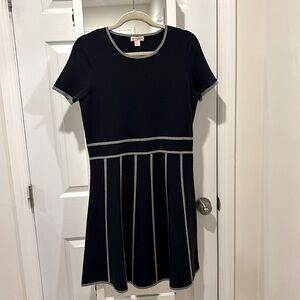 Brooks brothers navy blue and grey sweater dress